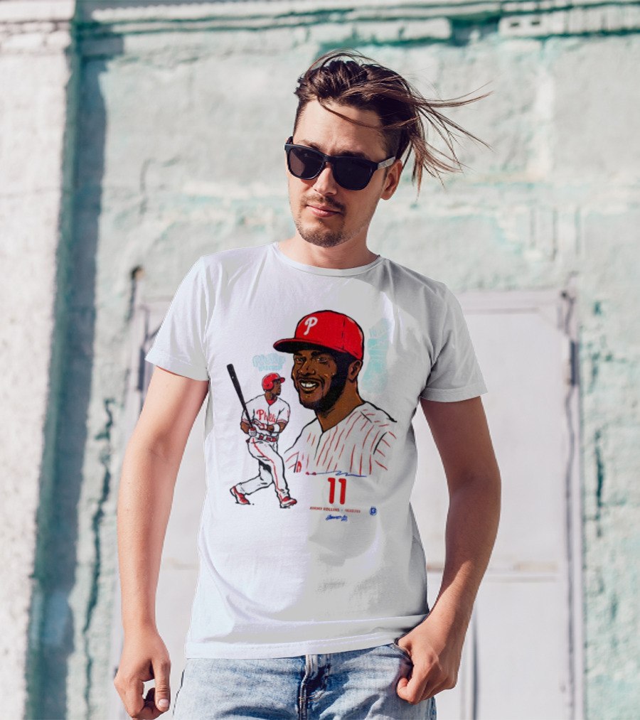 Jimmy Rollins 11 Philadelphia Phillies MLB Baseball Cartoon Phillies Player T-Shirt