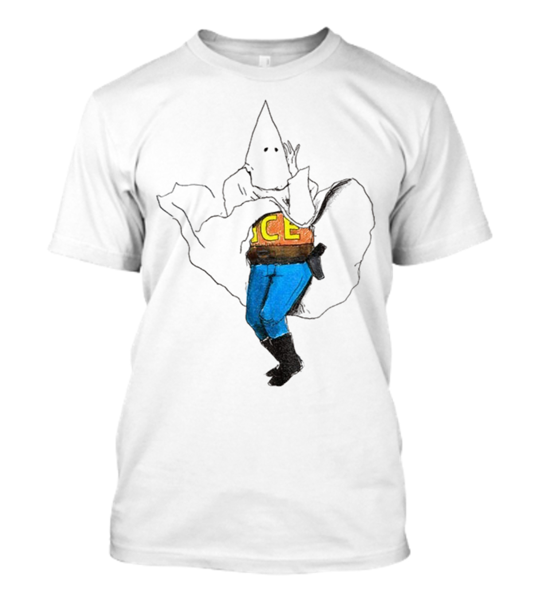 KKK ICE Satirical Commentary Political Statement T-Shirt