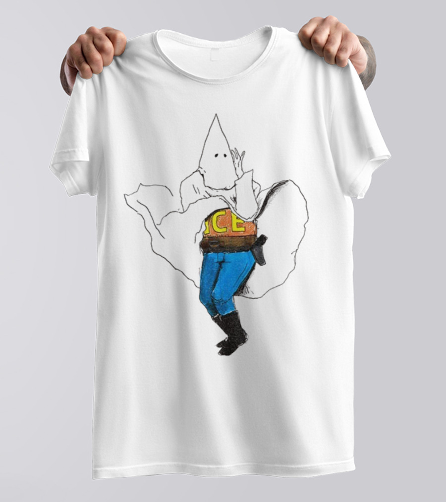 KKK ICE Satirical Commentary Political Statement T-Shirt