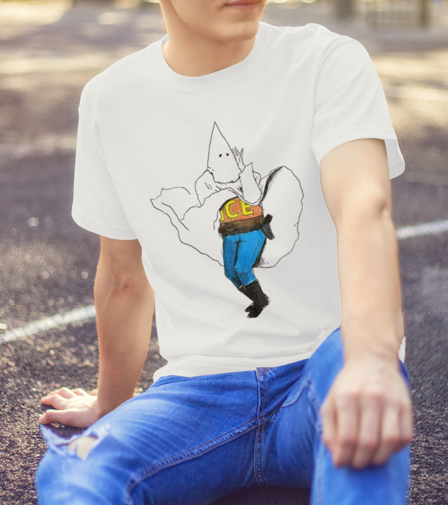 KKK ICE Satirical Commentary Political Statement T-Shirt