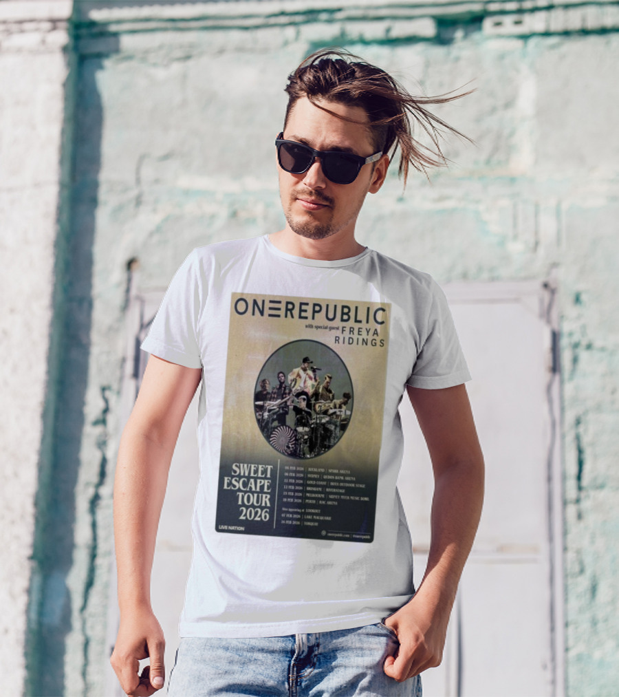 ONEREPUBLIC Sweet Escape Tour Australia New Zealand 2026 Special Guest Freya Ridings T-Shirt