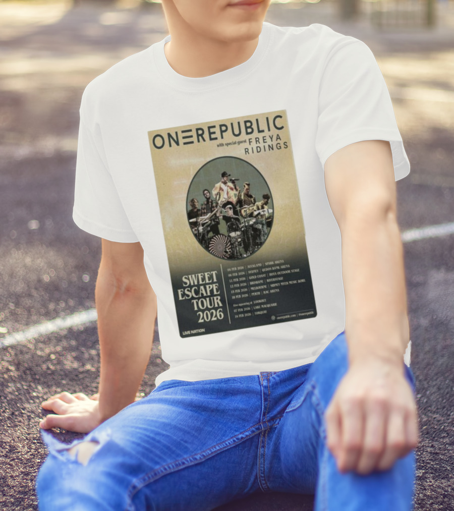 ONEREPUBLIC Sweet Escape Tour Australia New Zealand 2026 Special Guest Freya Ridings T-Shirt