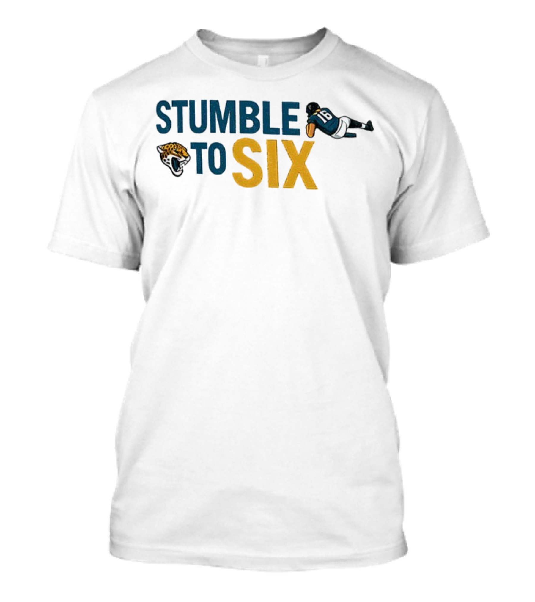Jacksonville Jaguars Trevor Lawrence Stumble To Six NFL Football T-Shirt