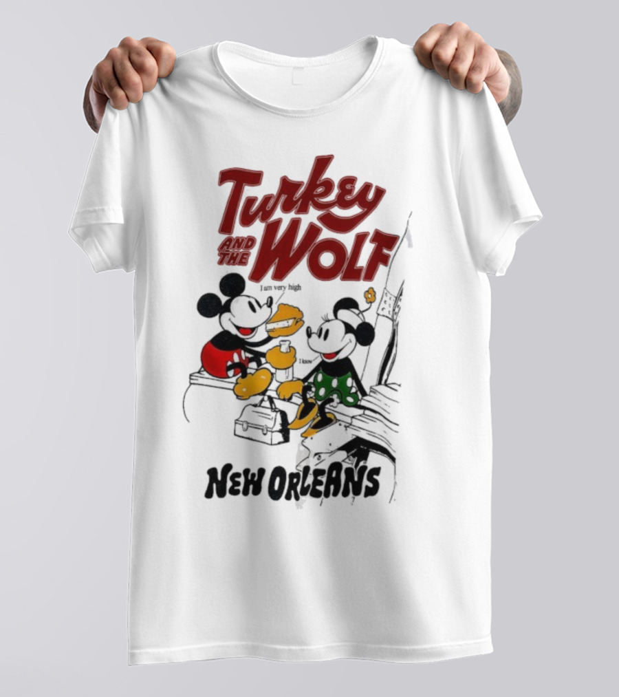 Turkey And The Wolf Mickey Mouse Minnie Mouse New Orleans Cheese T-Shirt
