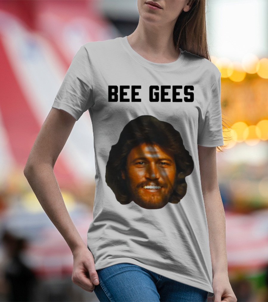 Barry Gibb Bee Gees Iconic Face Retro 70s Style T-Shirt
