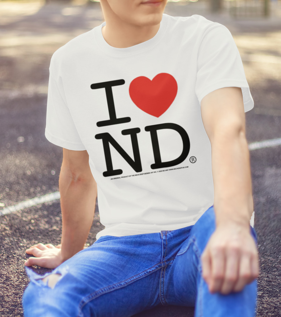 I Heart ND Red Heart Graphic T-Shirt