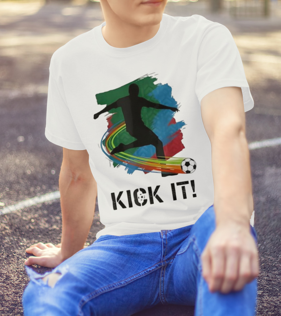 Kick It Soccer Player Rainbow Trail T-Shirt