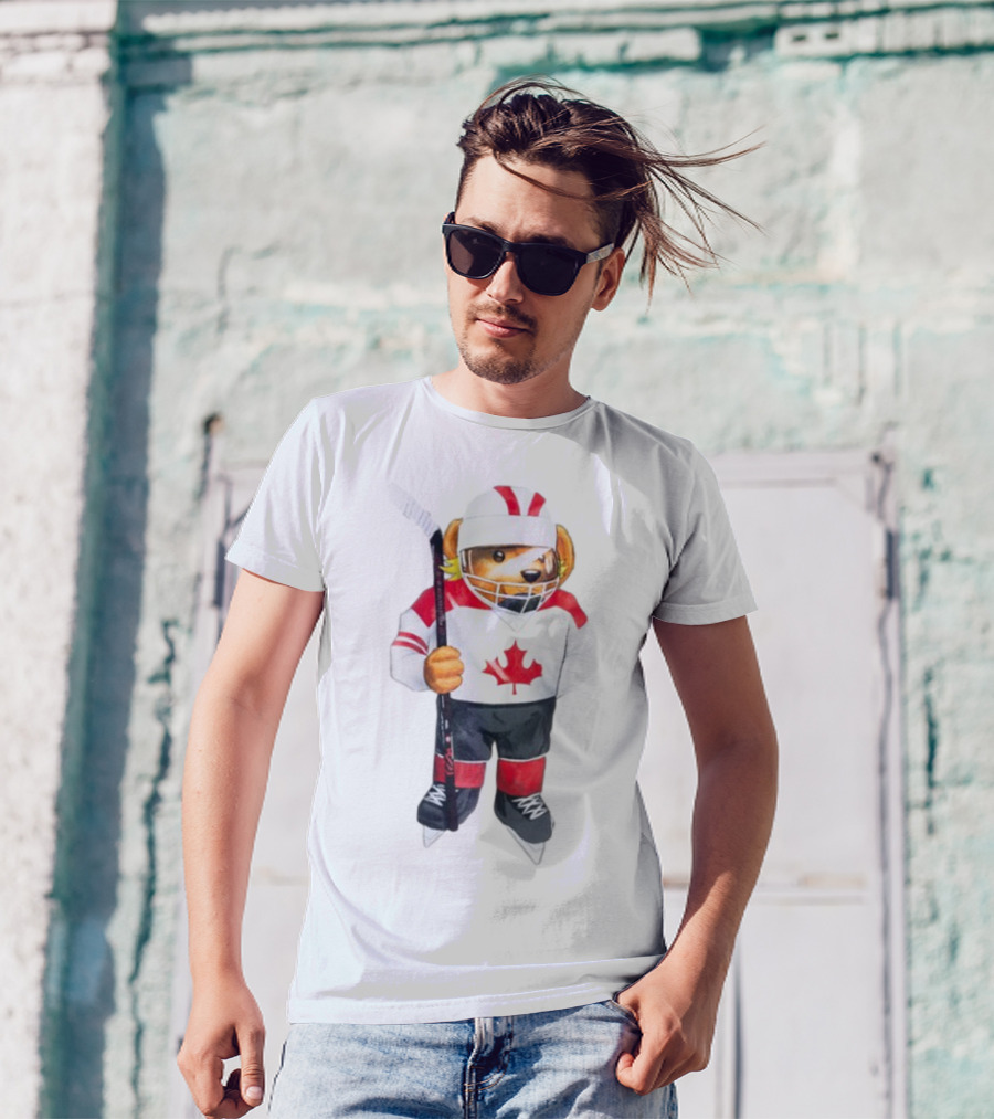 Marketstudios Market X Sherwood Canada Bear Hockey Player T-Shirt