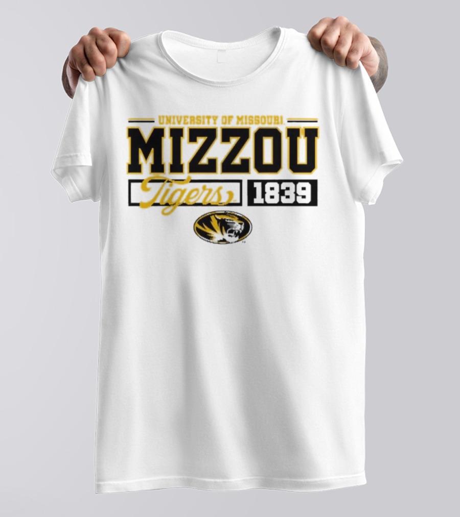 Tigers University Of Missouri Mizzou 1839 Oval Tiger Head T-Shirt