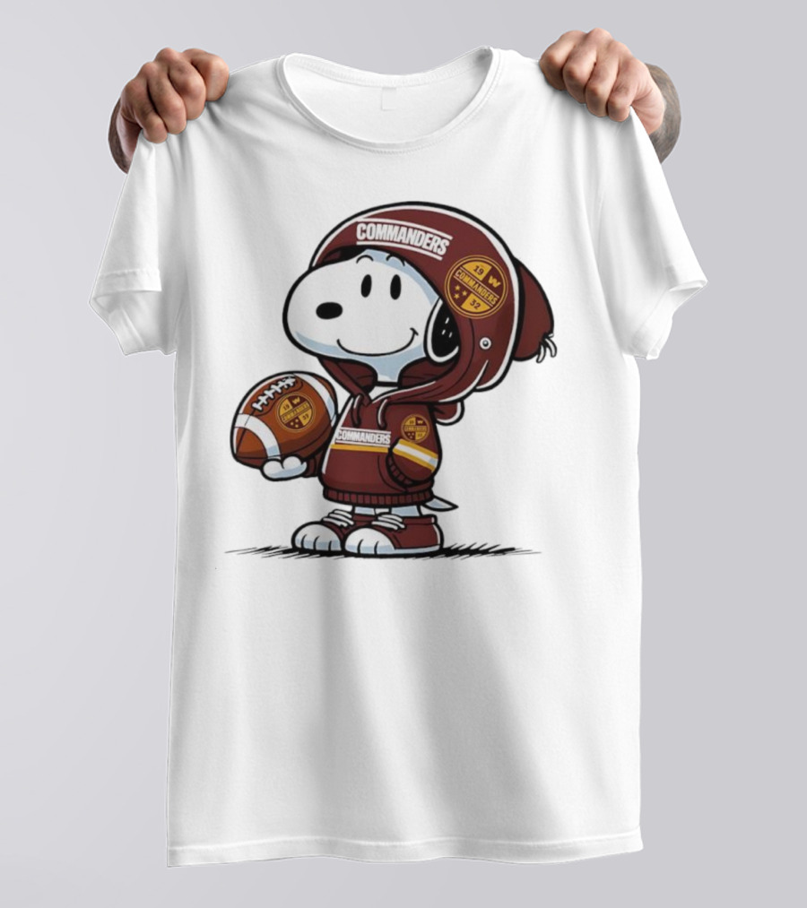 Snoopy In Commanders With Football Washington 1932 W T-Shirt