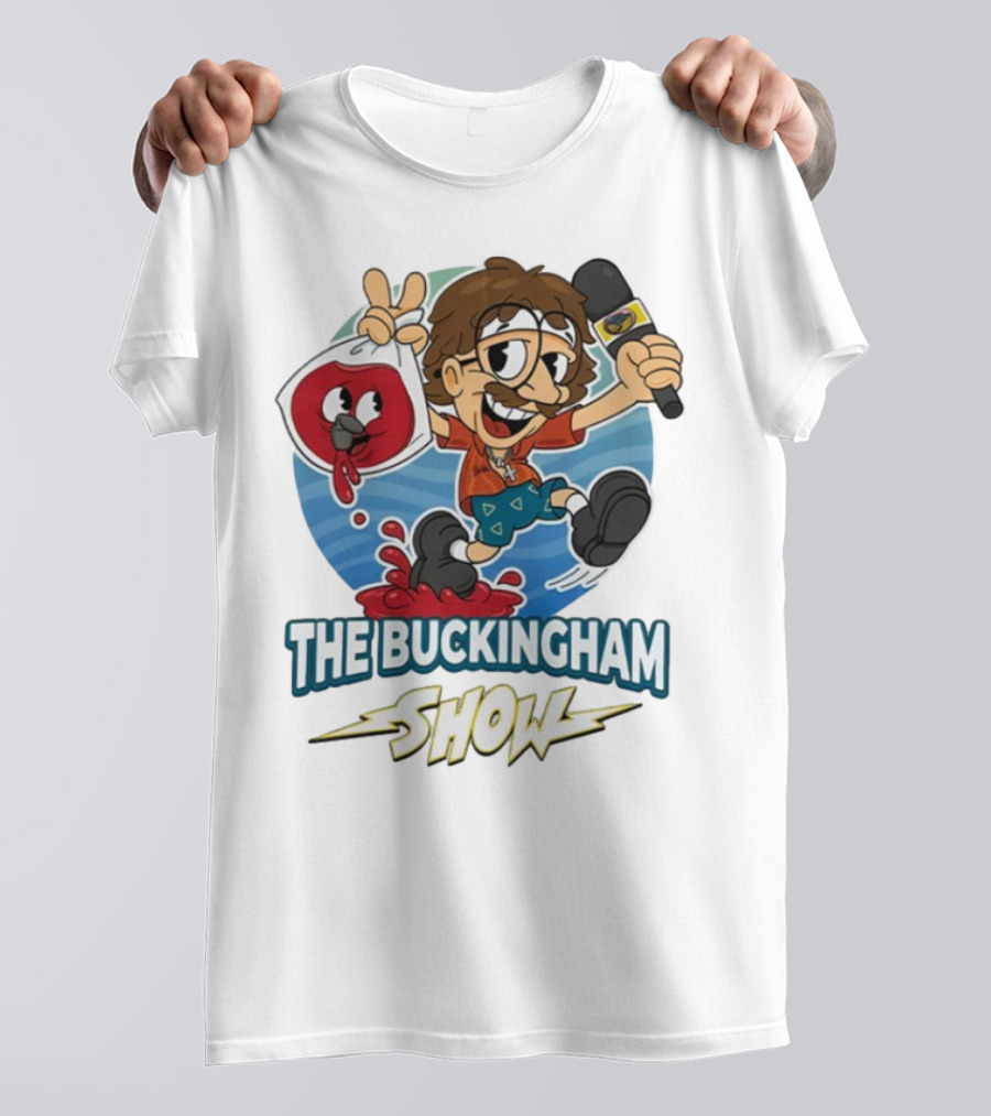 The Buckingham Show Bagged Wine Cartoon Character Fun Adventure T-Shirt
