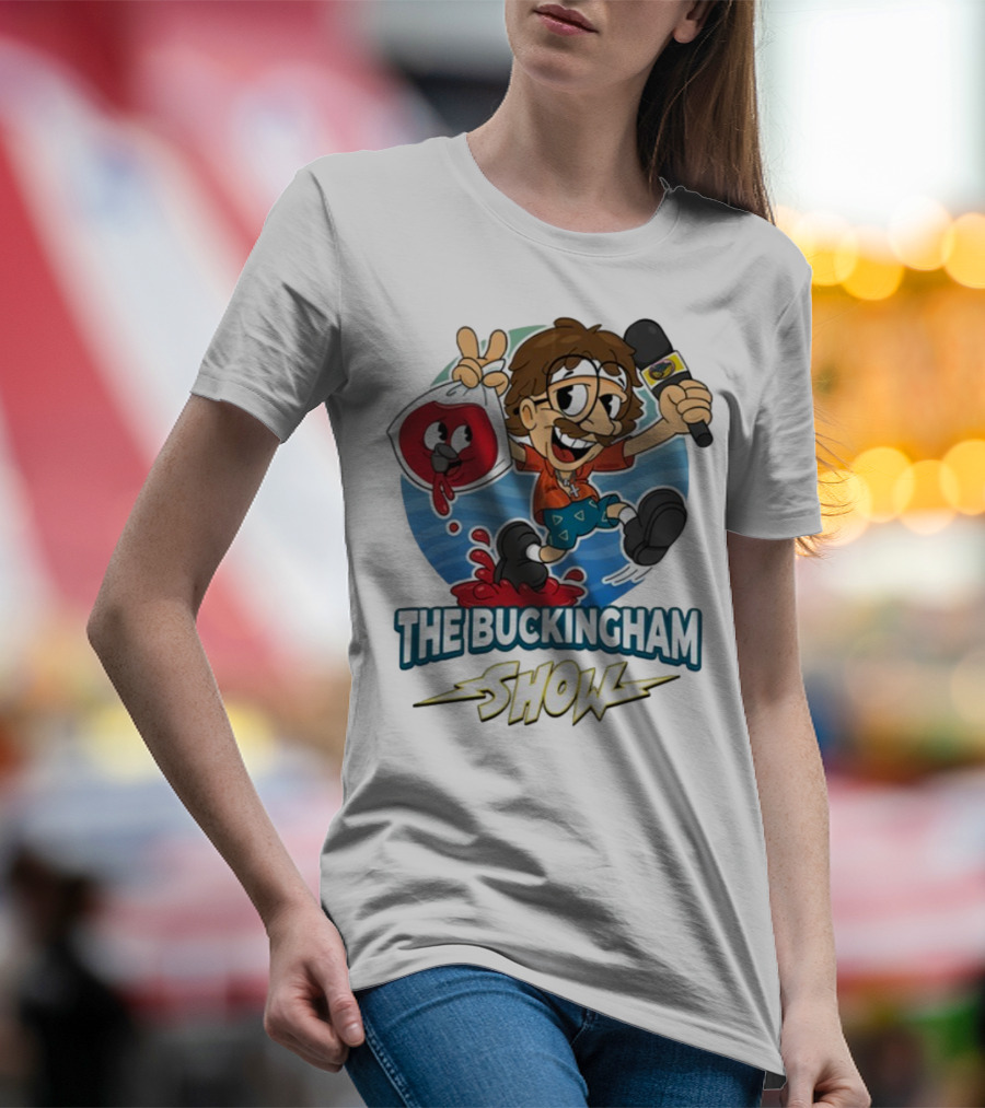 The Buckingham Show Bagged Wine Cartoon Character Fun Adventure T-Shirt