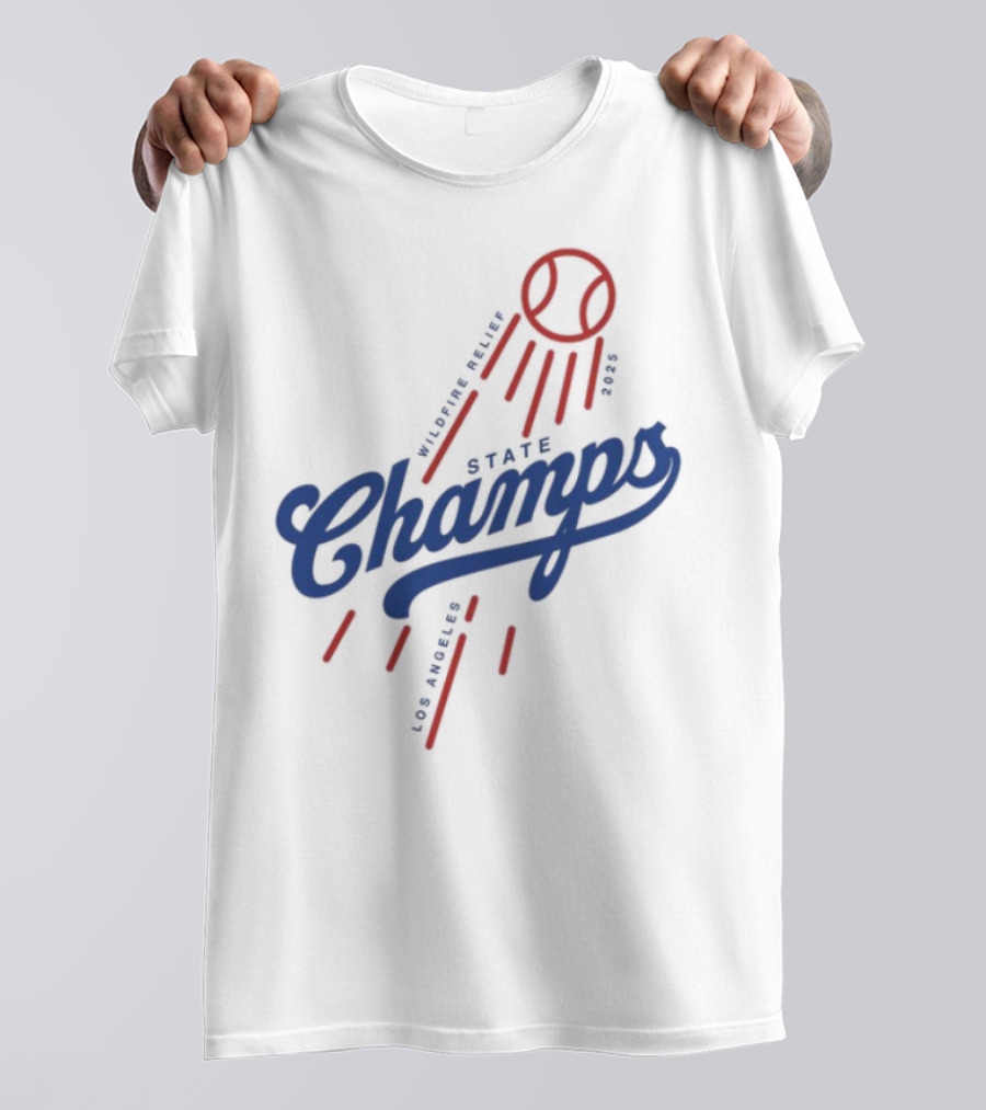 State Champs Wildfire Relief Baseball Event Support T-Shirt