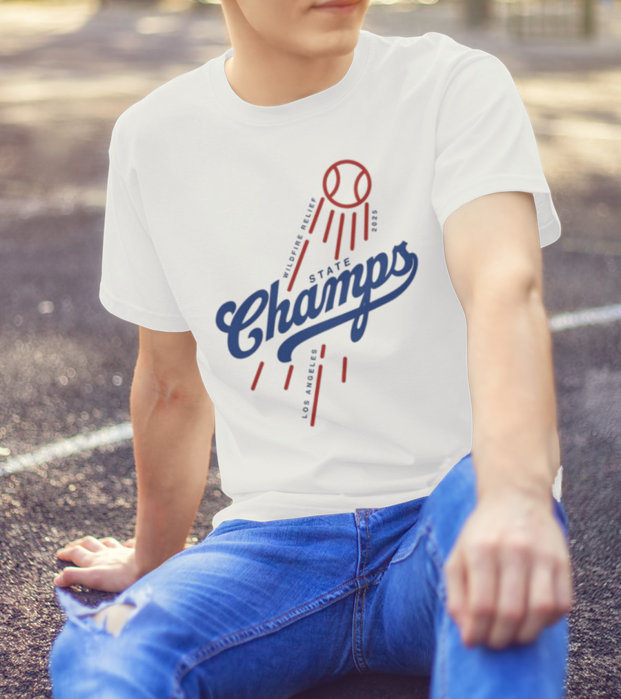 State Champs Wildfire Relief Baseball Event Support T-Shirt