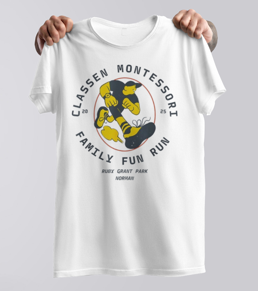 Classen Montessori Family Fun Run 2025 Runnin' Rabbit Ruck Grant Park Norman T-Shirt