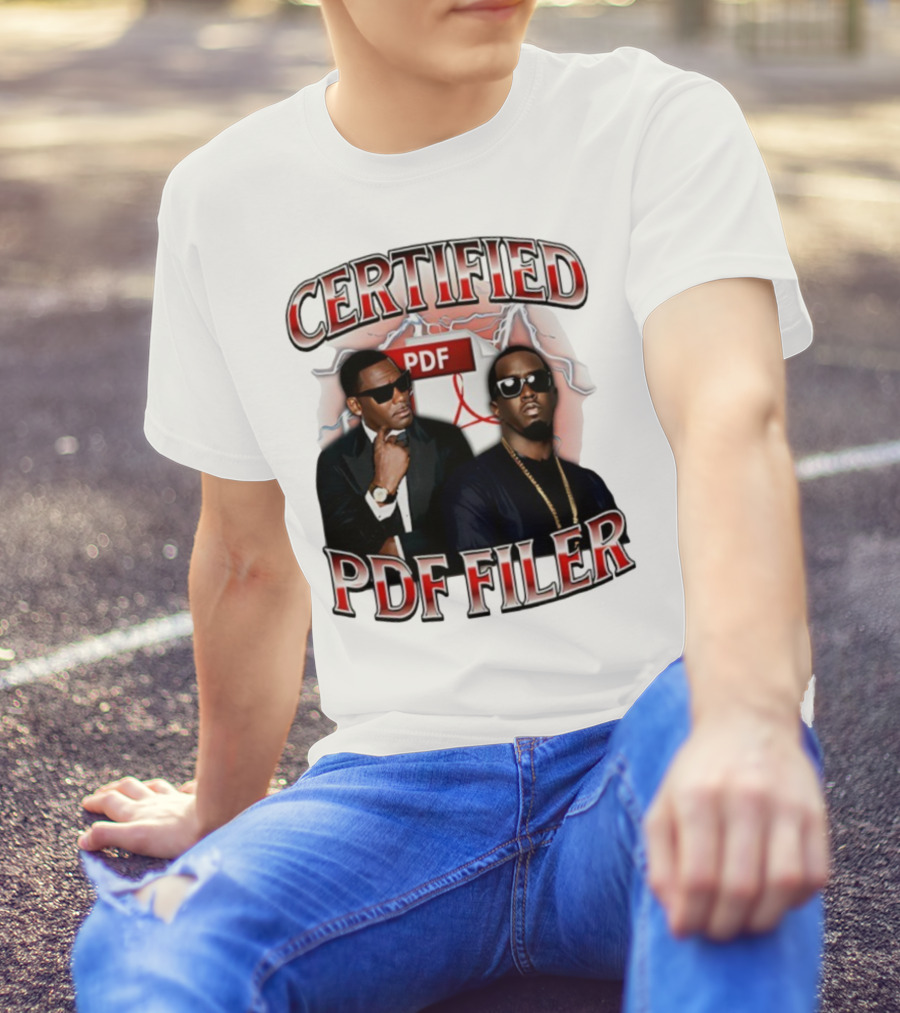 Certified PDF Filer Celebrity Parody With Suits And Sunglasses T-Shirt