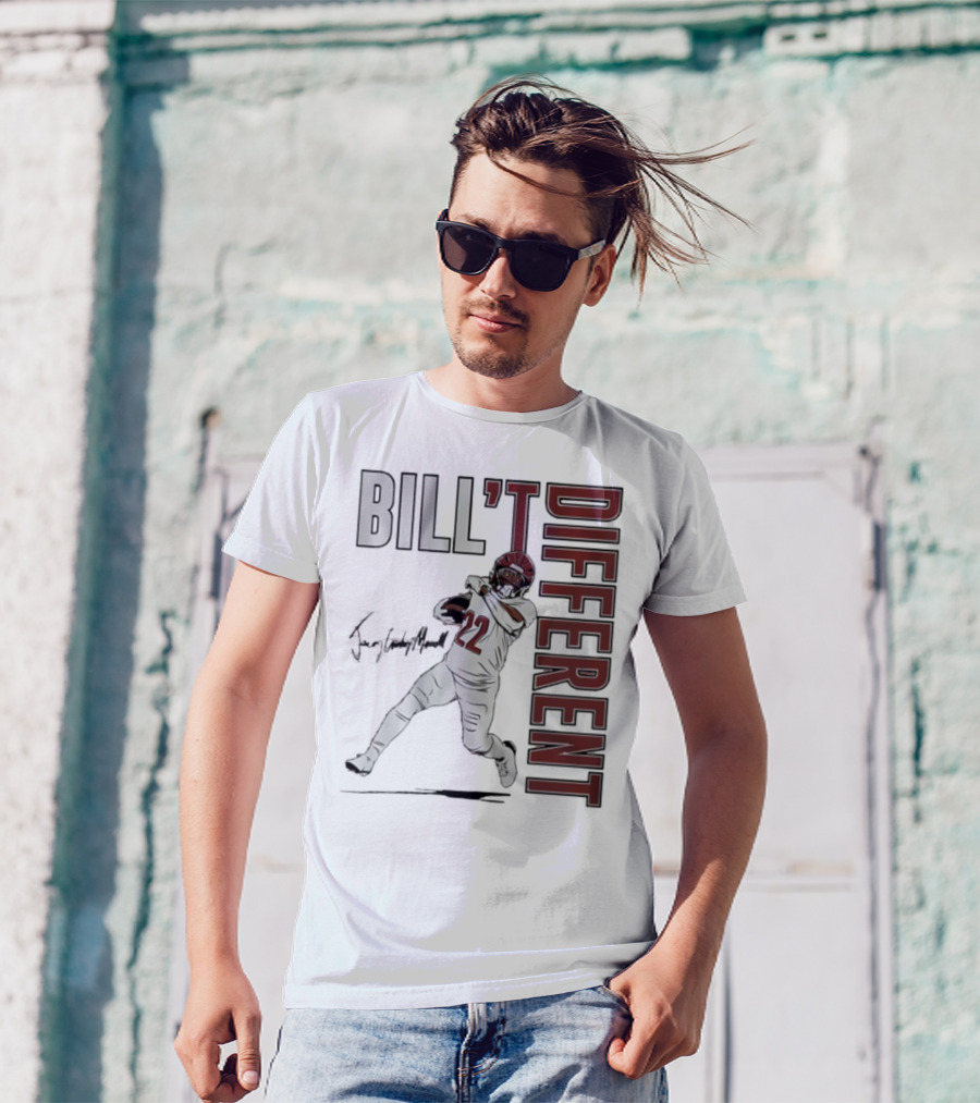 Jacory Croskey-Merritt Bill’t Different Number 22 Football Signature T-Shirt