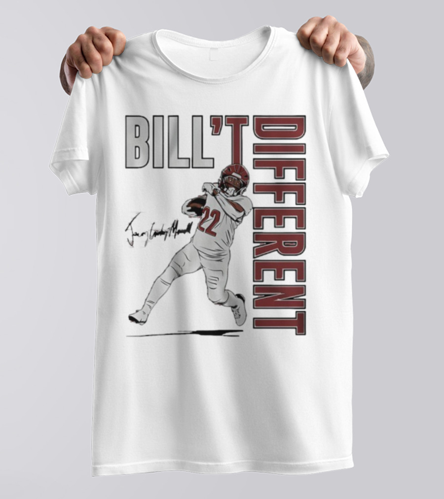 Jacory Croskey-Merritt Bill’t Different Number 22 Football Signature T-Shirt