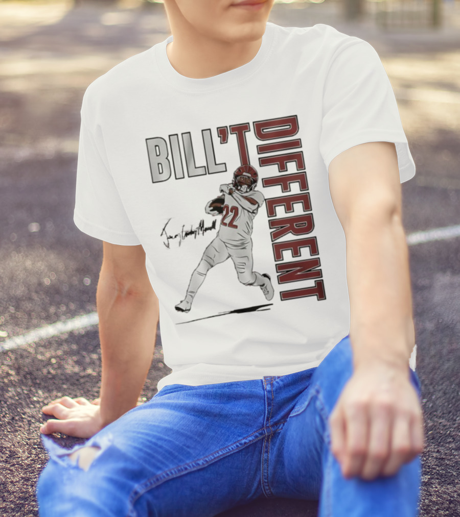 Jacory Croskey-Merritt Bill’t Different Number 22 Football Signature T-Shirt