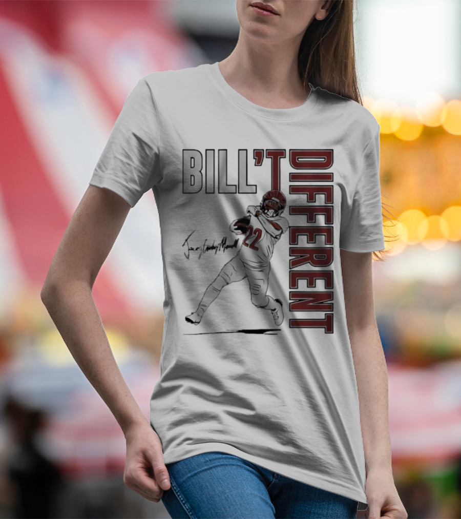 Jacory Croskey-Merritt Bill’t Different Number 22 Football Signature T-Shirt