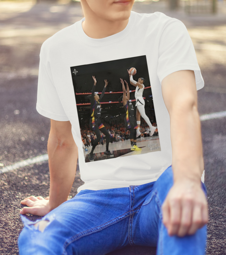 Las Vegas Aces Hang It In The Louvre Basketball Action Shot T-Shirt