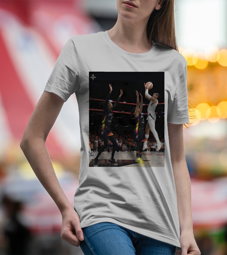 Las Vegas Aces Hang It In The Louvre Basketball Action Shot T-Shirt