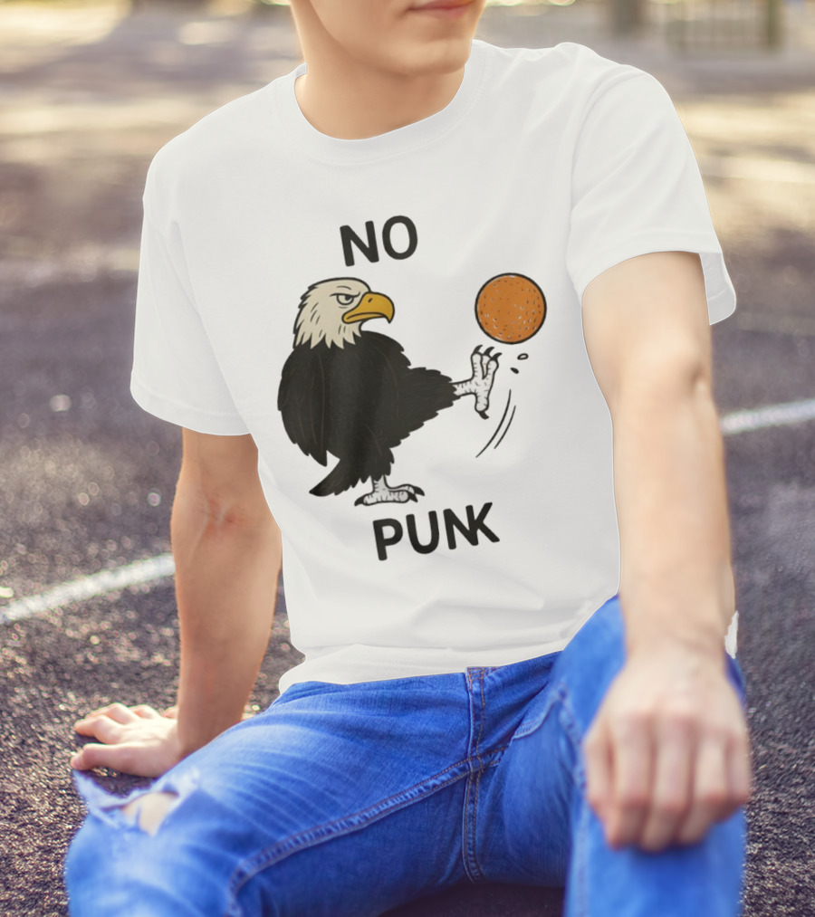 Bald Eagle Kicking Orange Ball No Punk T-Shirt