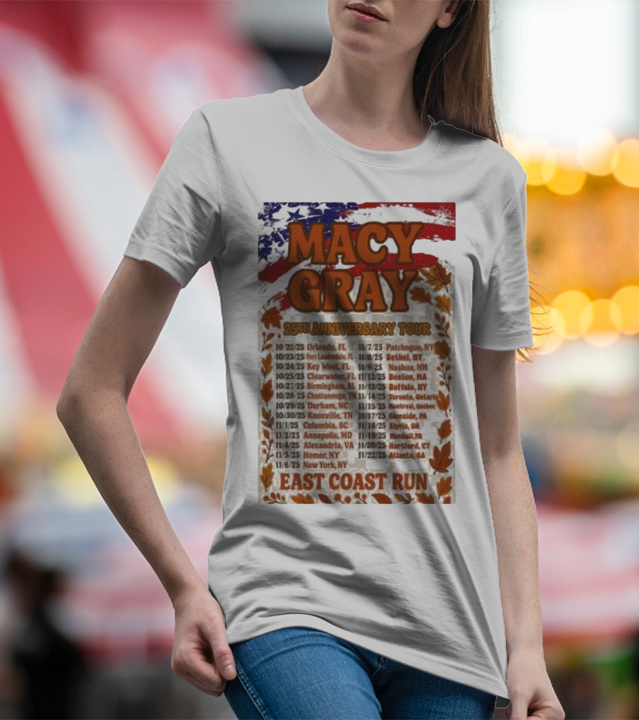 Macy Gray 25th Anniversary Tour 2025 East Coast Run Dates T-Shirt
