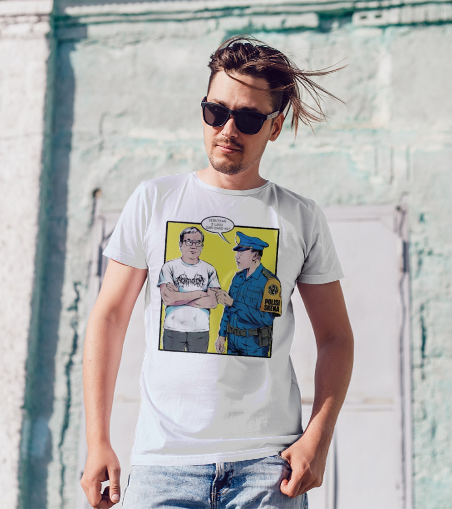 Polisi Skena Sebutkan 3 Lagu Dari Band Ini Meme Comic Interaction T-Shirt