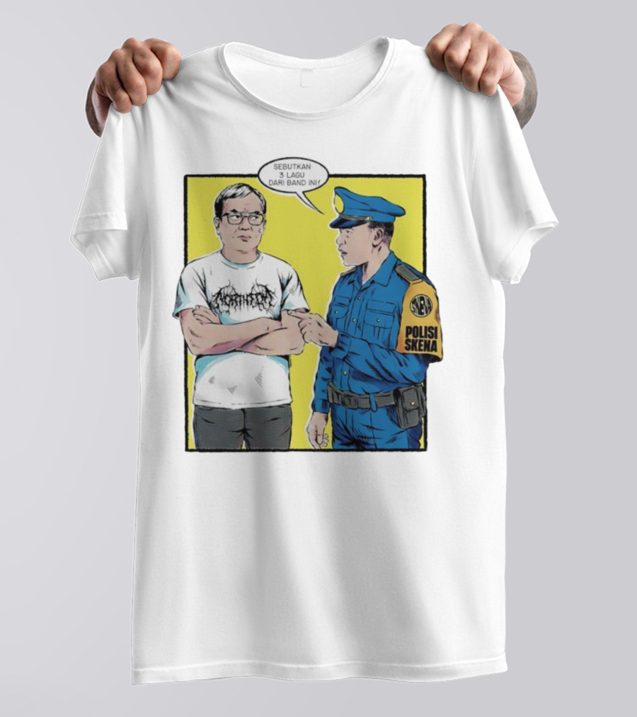 Polisi Skena Sebutkan 3 Lagu Dari Band Ini Meme Comic Interaction T-Shirt