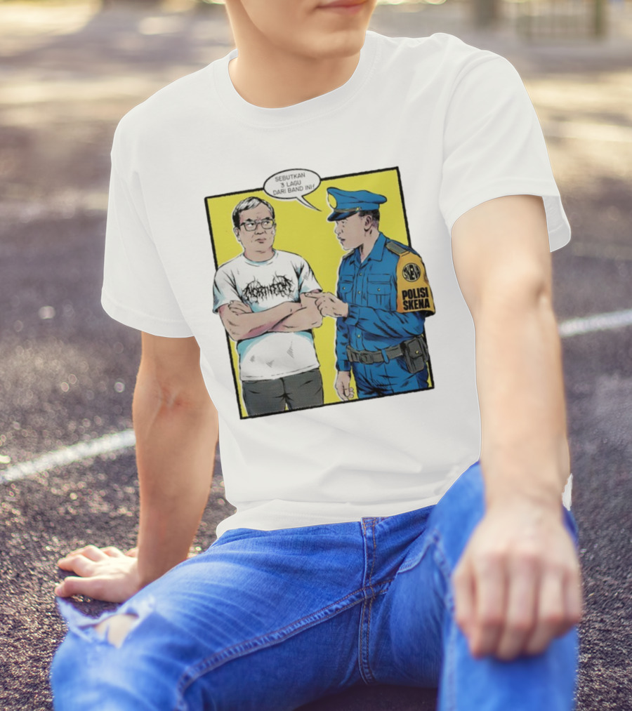 Polisi Skena Sebutkan 3 Lagu Dari Band Ini Meme Comic Interaction T-Shirt
