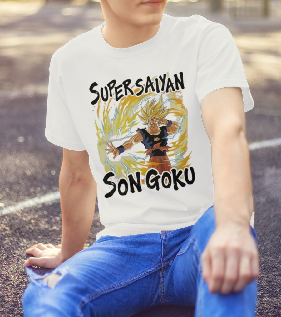 Super Saiyan Son Goku Dragon Ball Z Power Burst Aura Icon T-Shirt