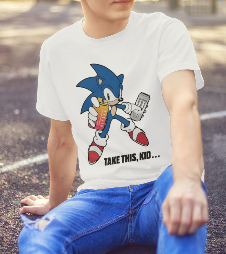 Take This Kid Sonic Hedgehog Elfbar Energy Can T-Shirt