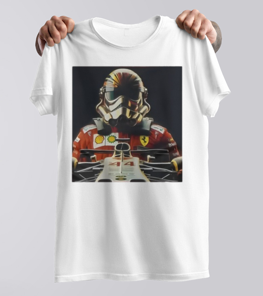 George Lucas Stormtrooper Formula 1 Ferrari Shell Petronas Mercedes Racing 44 T-Shirt