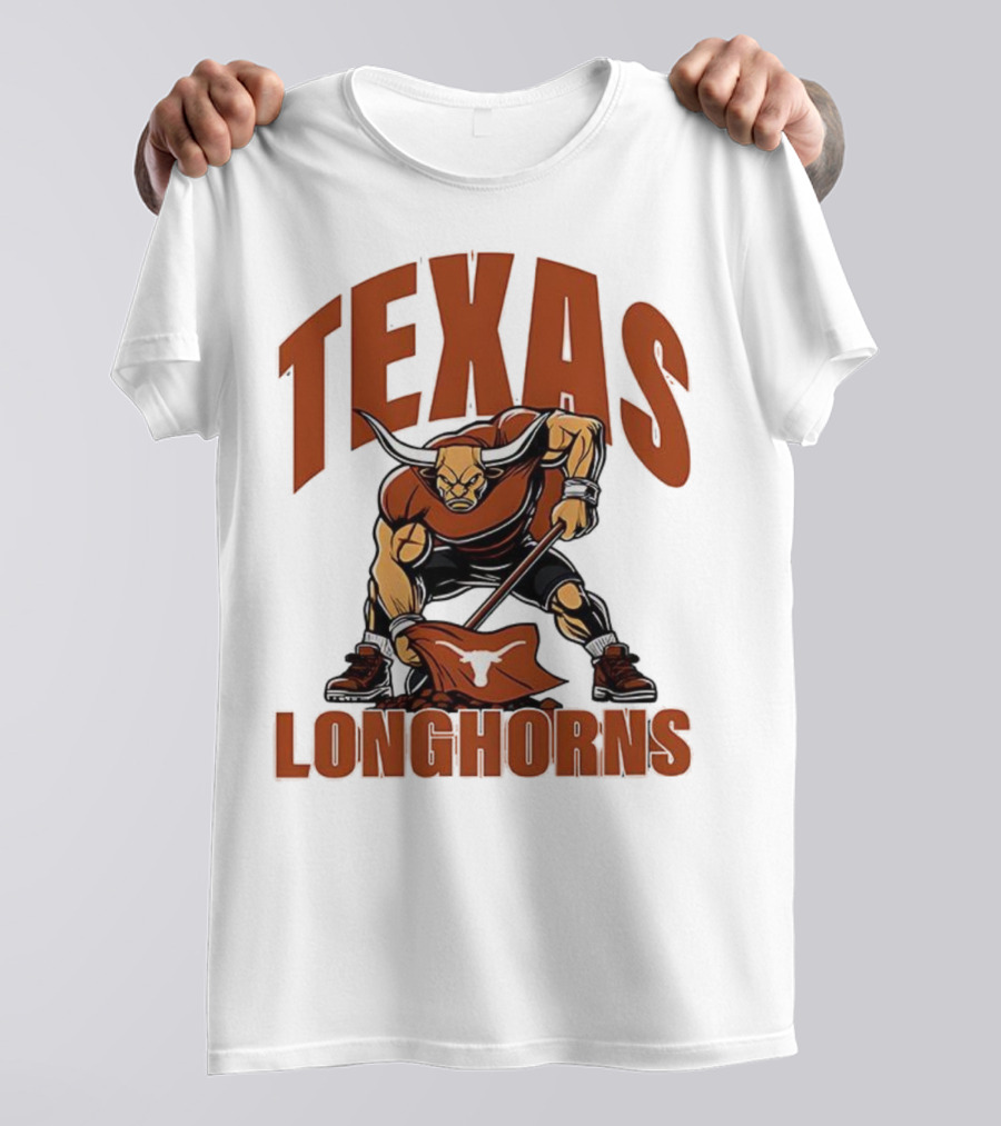 Texas Longhorns Football Youth Mascot Planting Flag T-Shirt