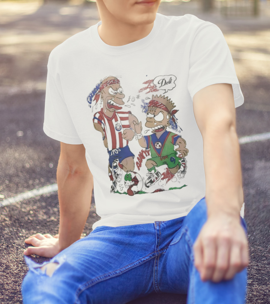 The Simpsons Homer C.D. Guadalajara Bart Club América Soccer Rivalry T-Shirt