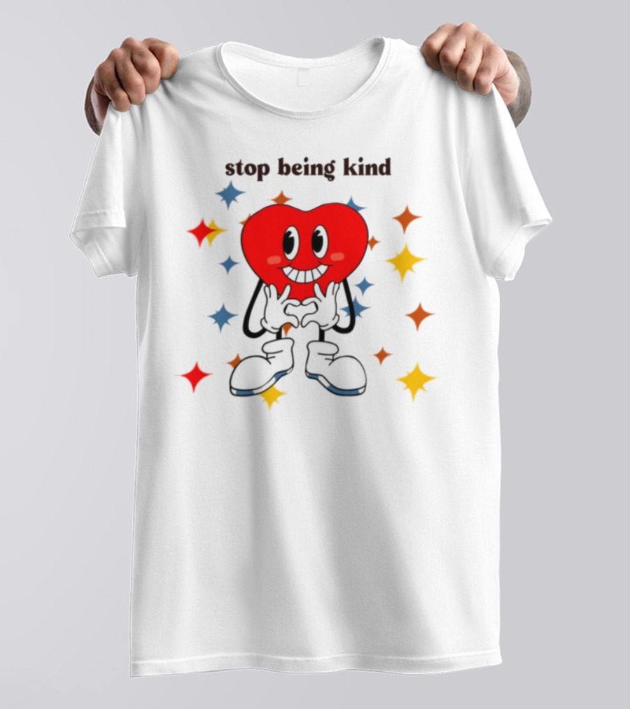 Transphobic Stop Being Kind Heart Character With Colorful Stars T-Shirt