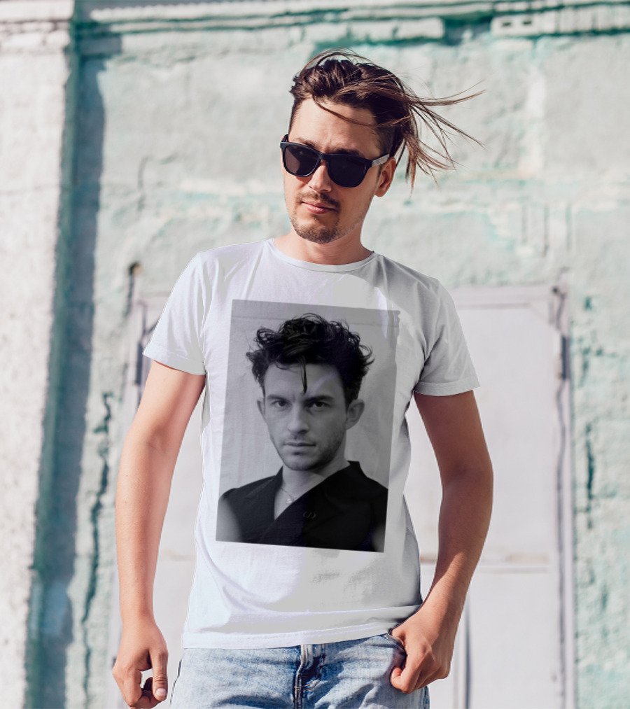 Jonathan Bailey Black And White Photography Portrait T-Shirt