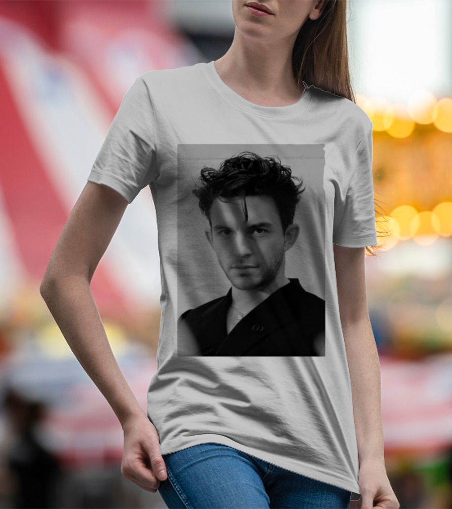 Jonathan Bailey Black And White Photography Portrait T-Shirt