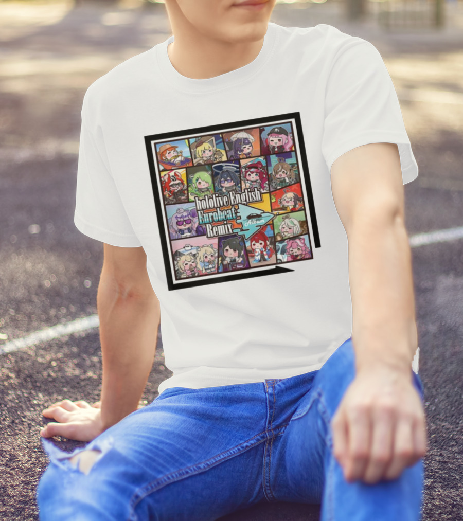 Hololive English Eurobeat Remix Album Characters Compilation T-Shirt