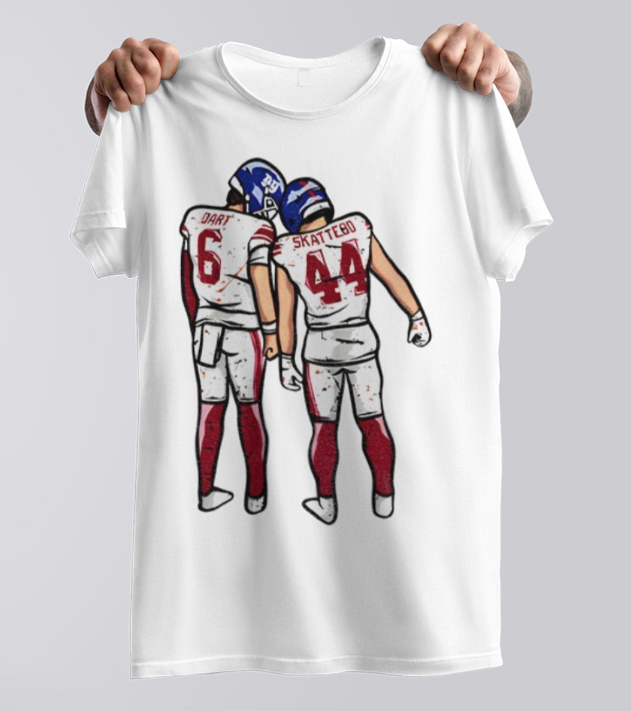 Jaxson Dart Cam Skattebo Number 6 44 New York Football Players Pose NFL Inspired T-Shirt