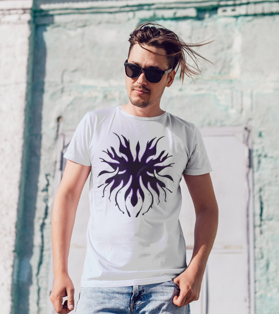 Kinetic Games Prestige IX Purple Abstract Flame Symbol T-Shirt