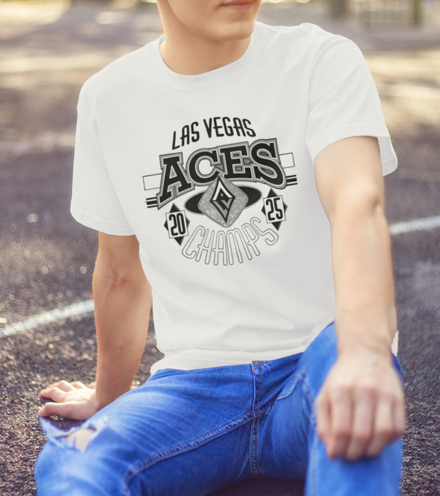 Las Vegas Aces 2025 Champs Logo WNBA Finals Victory Celebration T-Shirt