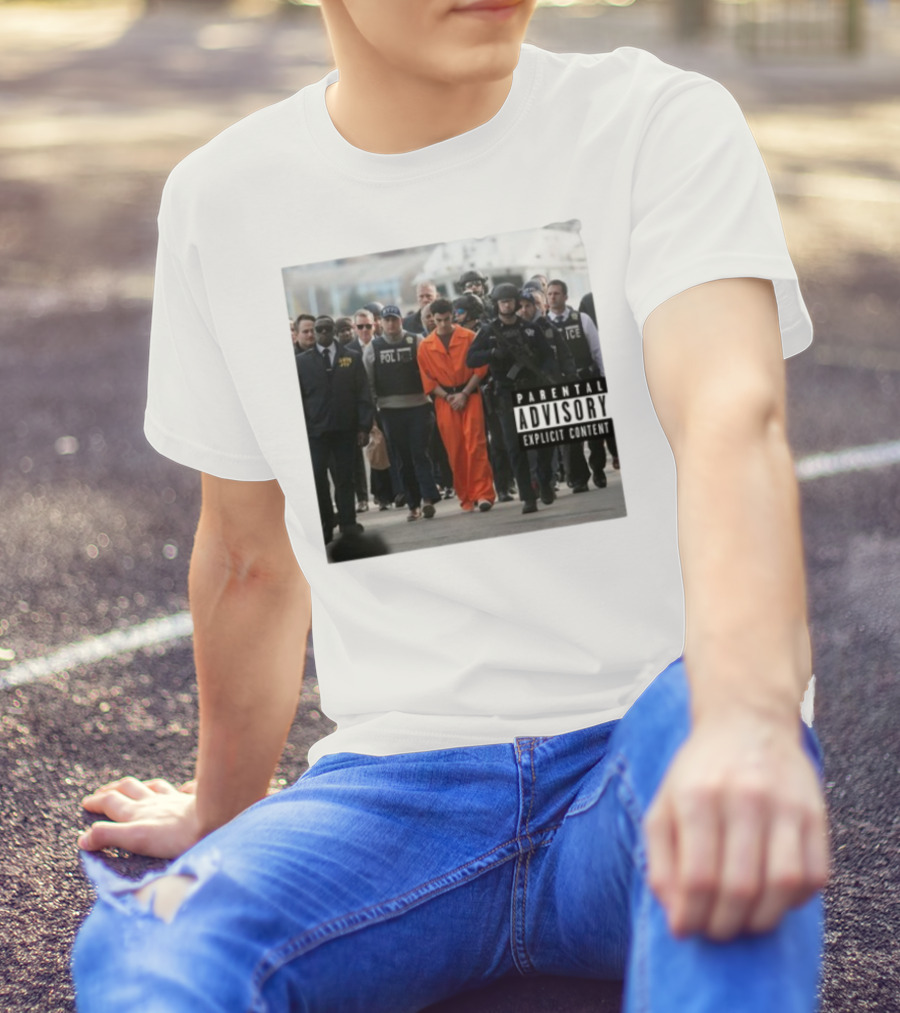 Luigi Mangione Helicopter Arrival With Police Explicit Content T-Shirt