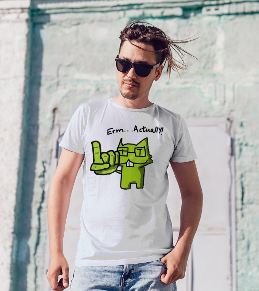 Errr... Actually Nerd Pixel Cat T-Shirt