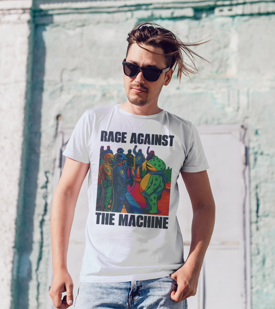 Rage Against The Machine Portland Frog Anti-ICE Protest Imagery T-Shirt