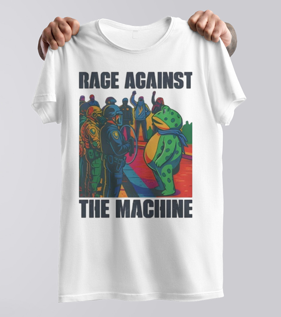 Rage Against The Machine Portland Frog Anti-ICE Protest Imagery T-Shirt