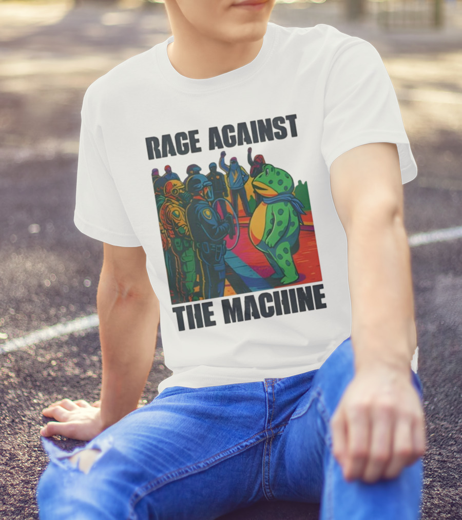 Rage Against The Machine Portland Frog Anti-ICE Protest Imagery T-Shirt
