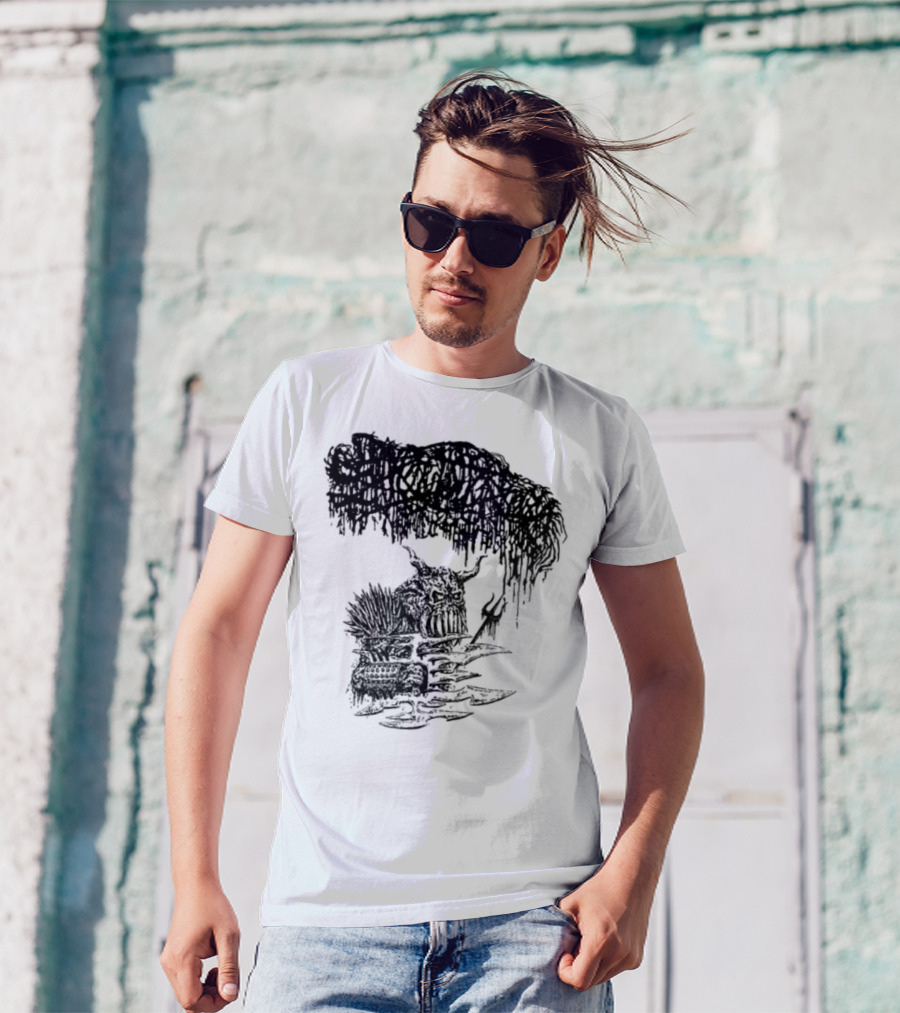 Sanguisugabogg Warlord Album Cover Art Demonic Skull Imagery T-Shirt