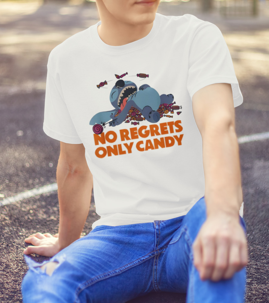 Stitch No Regrets Only Candy Halloween Disney T-Shirt